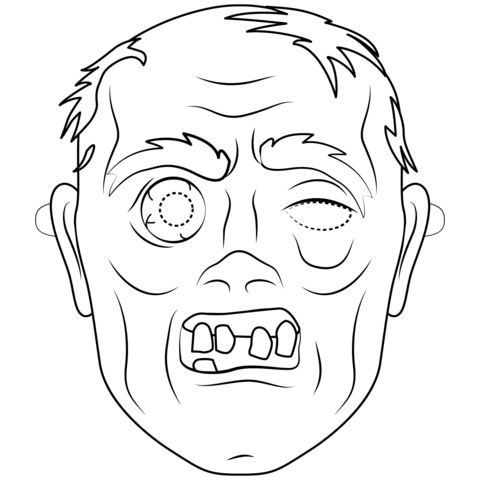 Zombie Mask Coloring Page